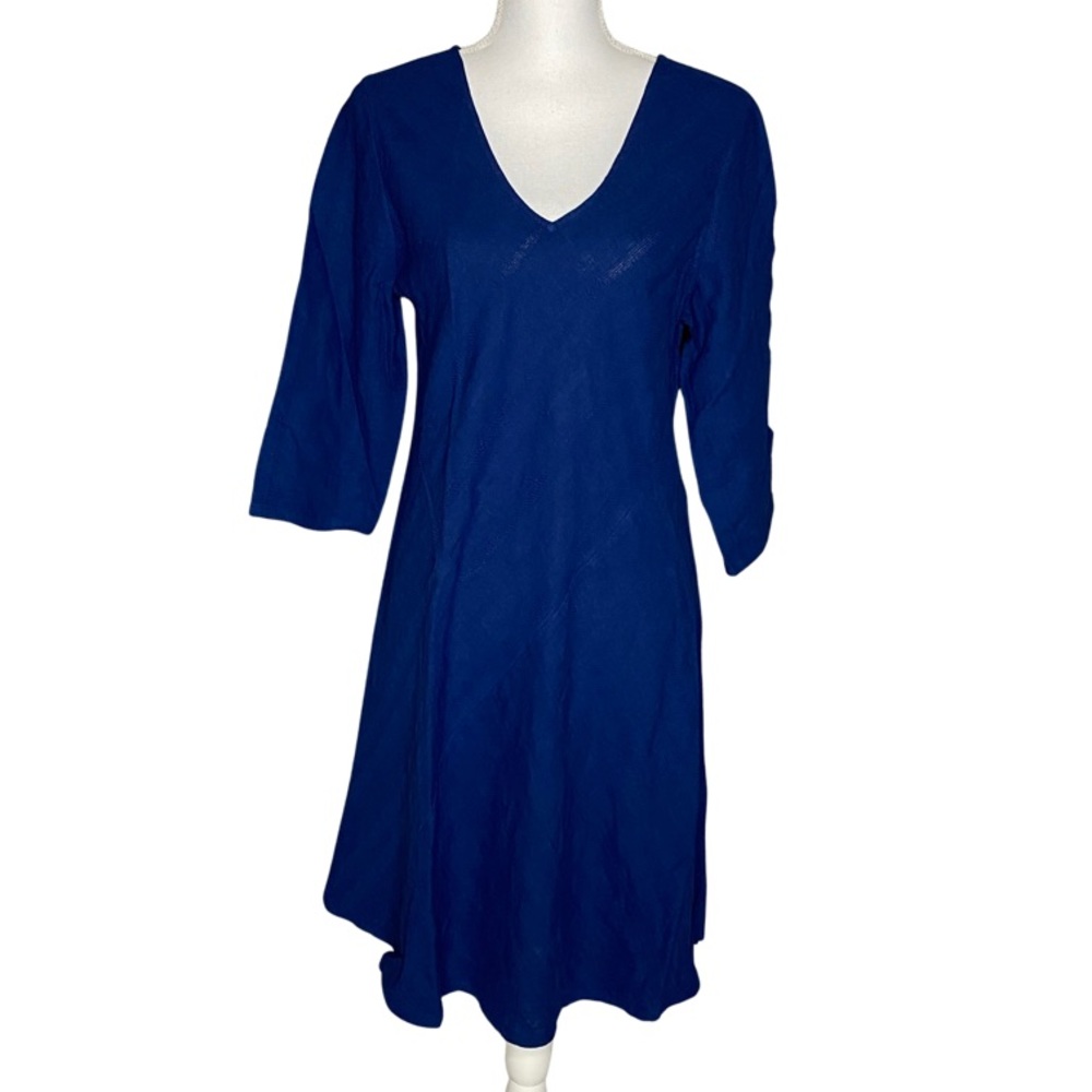 Soft Surroundings Blue Linen Blend Beachy Dress